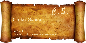 Czeke Sándor névjegykártya